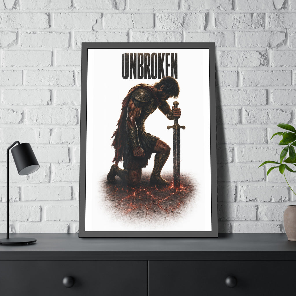 Unbroken Warrior Framed Poster