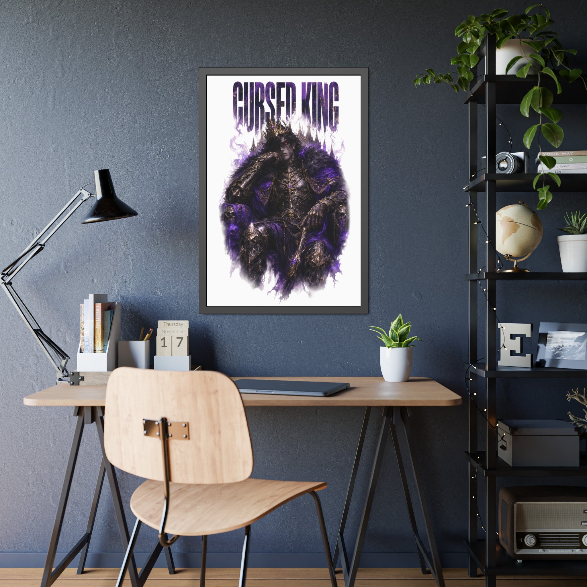 Cursed King Framed Poster — Dark Fantasy Wall Art
