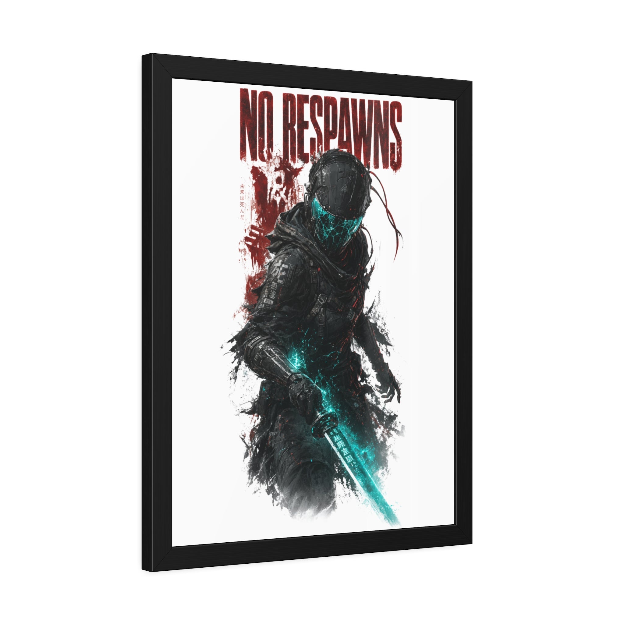 No Respawns Framed Poster — Dark Sci‑Fi Gamer Wall Art