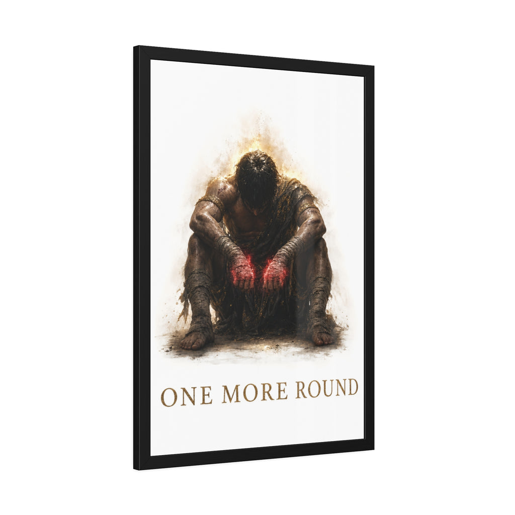 Framed Poster — "One More Round" Boxing Motivational Art
