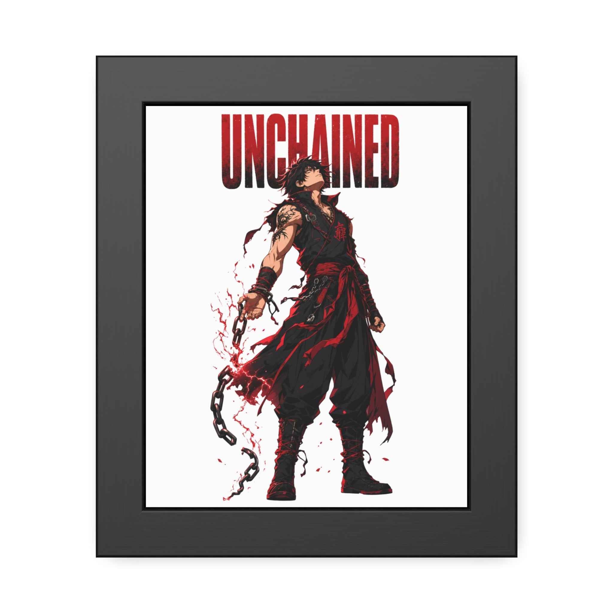 Unchained Warrior Framed Poster — Anime Fighter Wall Art