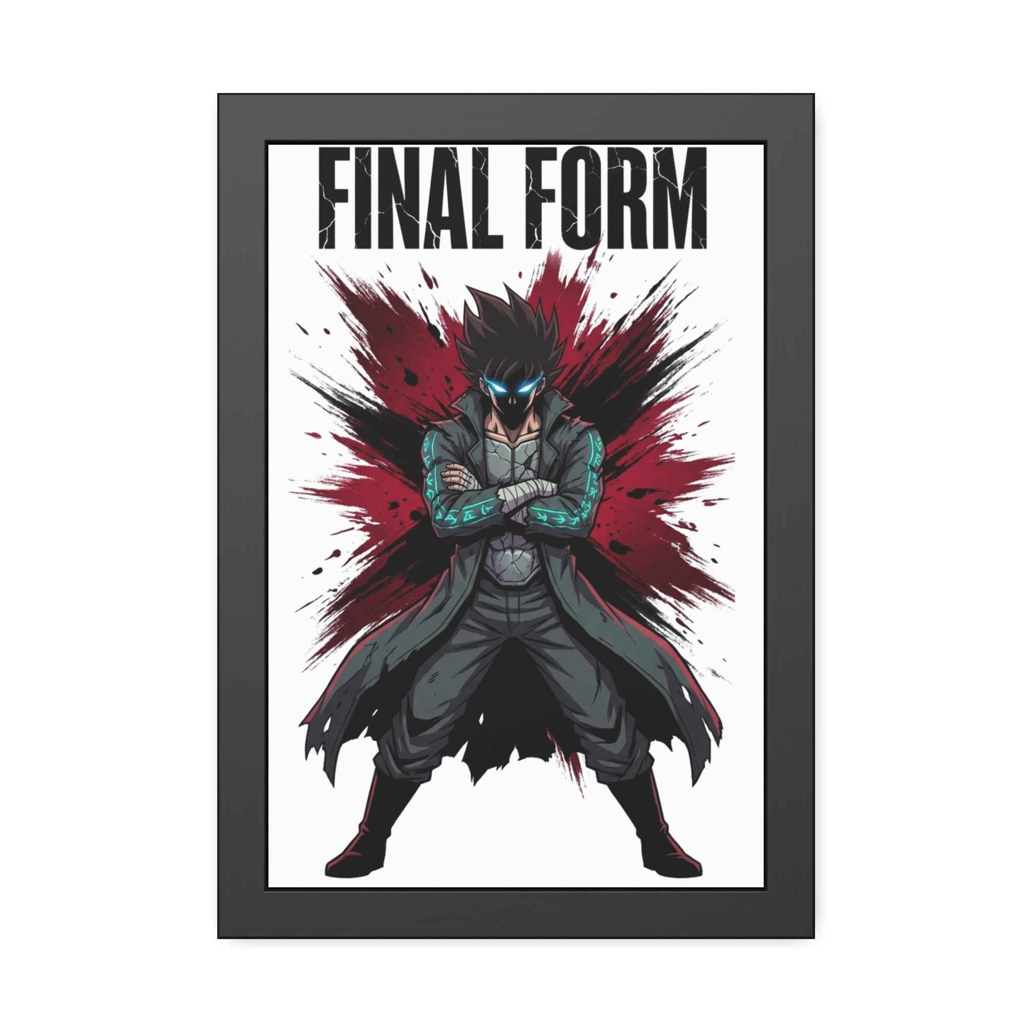 Final Form Framed Poster — Dark Anime Hero Art Print