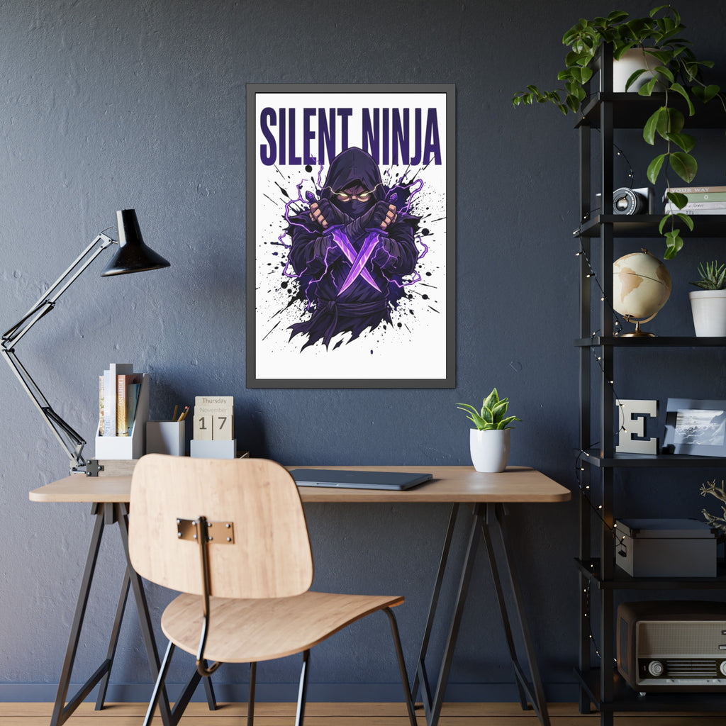 Silent Ninja Framed Poster — Purple Assassin Wall Art